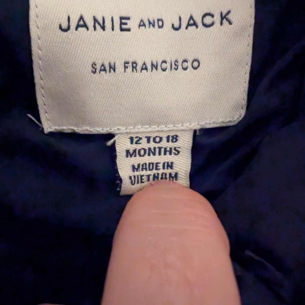 Quilted Navy Kids Jacket - Picture 3 of 7